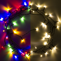 123led Kerstverlichting op batterijen 3,9 meter | multicolor & warm wit | 48 lampjes met timer  LDR07294