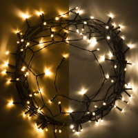 123led Kerstverlichting op batterijen 7,5 meter | extra warm wit & warm wit | 96 lampjes met timer  LDR07147