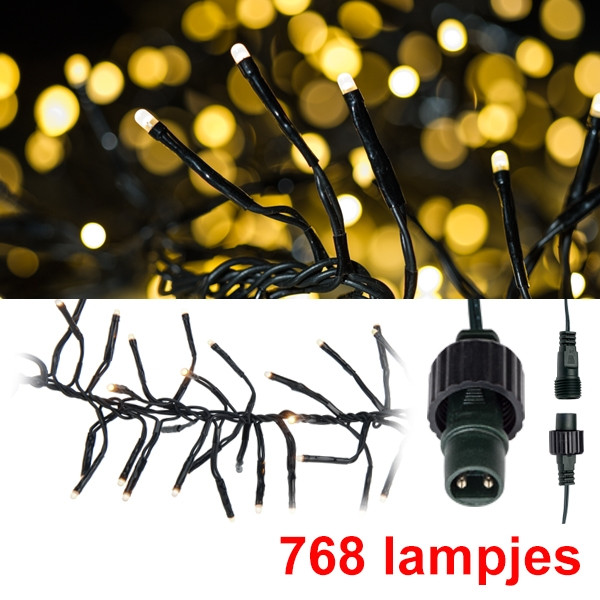 123led Koppelbare clusterverlichting 5,6 meter uitbreiding | extra warm wit | 768 lampjes  LKO00056 - 1