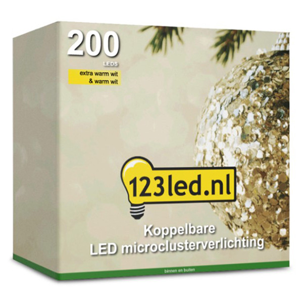 123led Koppelbare micro clusterverlichting 6 meter | extra warm wit & warm wit | 200 lampjes  LDR07142 - 4