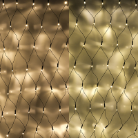 123led Koppelbare netverlichting 2 x 1 m | extra warm wit en warm wit | 160 lampjes  LDR07144