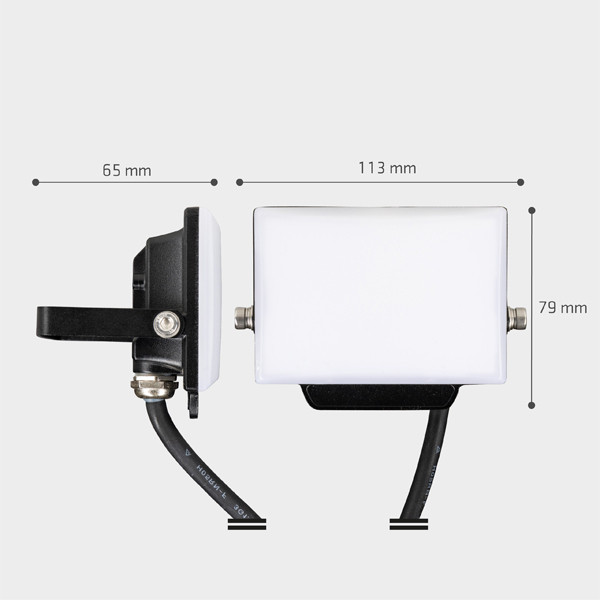 123led LED Breedstraler 10W | 4000K | 1000 lumen | IP65 | Zwart  LDR06791 - 7