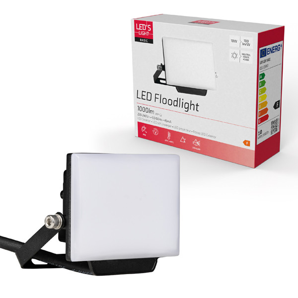 123led LED Breedstraler 10W | 4000K | 1000 lumen | IP65 | Zwart  LDR06791 - 8