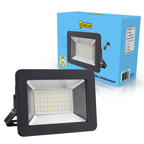 123led LED Breedstraler 50W | 4000K | 5500 lumen | IP65 | Zwart  LDR01984 - 1