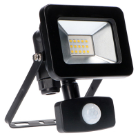 123led LED Breedstraler met sensor 10W | 4000K | IP44 | 1100 lumen | Zwart  LDR06373