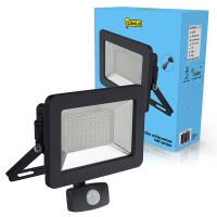 123led LED Breedstraler met sensor 50W | 4000K | 5500 lumen | IP44 | Zwart  LDR01992