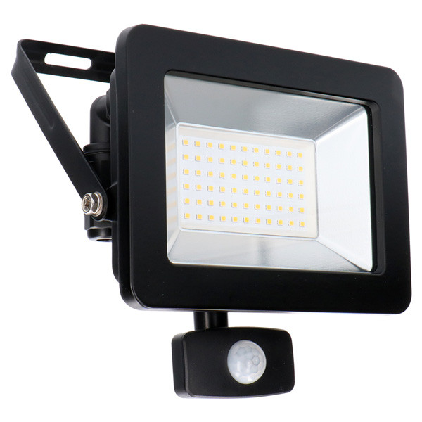 123led LED Breedstraler met sensor 50W | 4000K | IP44 | 5500 lumen | Zwart  LDR06052 - 1