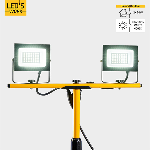 123led LED Breedstraler op statief 40W | 4000K | 4200 lumen | IP65 | Geel LDR09477 - 2