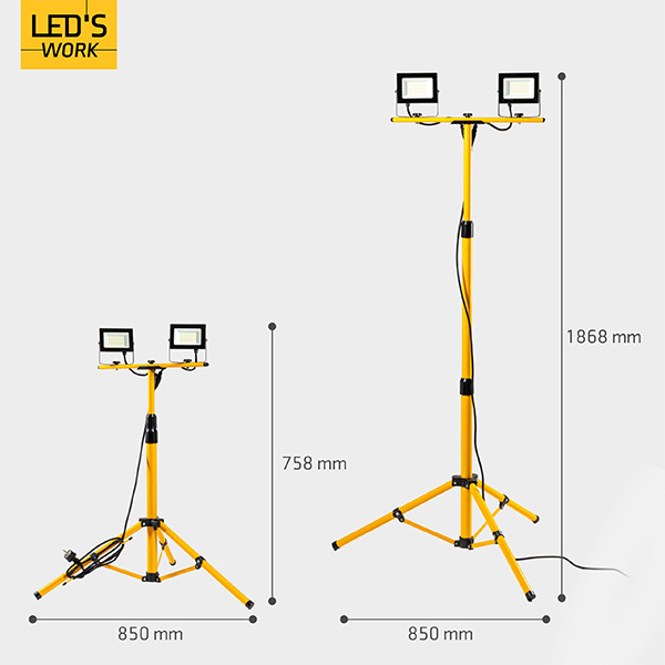 123led LED Breedstraler op statief 40W | 4000K | 4200 lumen | IP65 | Geel LDR09477 - 6