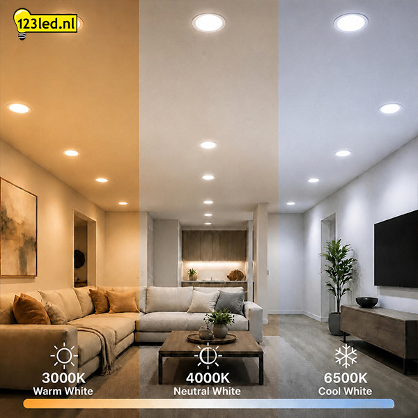 LED Downlight | Rond | 3000-4000-6500K | Ø 14.6 cm | Inbouw | DIP switch | IP44 | 7W-9W LDR08889 - 3