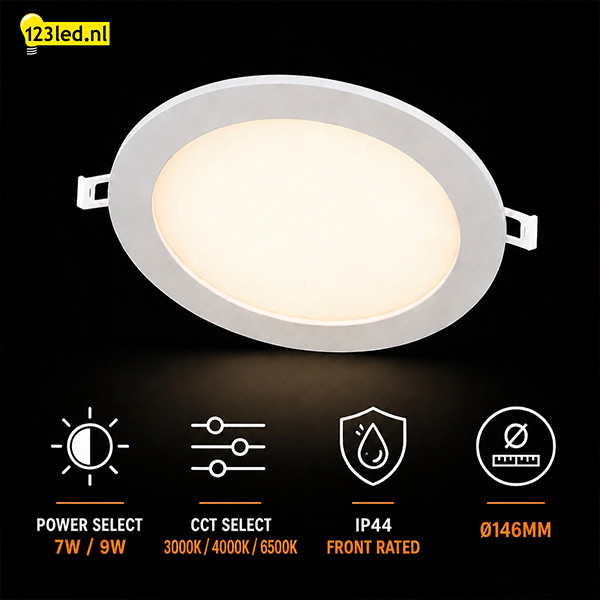 LED Downlight | Rond | 3000-4000-6500K | Ø 14.6 cm | Inbouw | DIP switch | IP44 | 7W-9W LDR08889 - 6