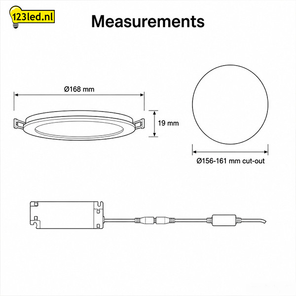 LED Downlight | Rond | 3000-4000-6500K | Ø 16.8 cm | Inbouw | DIP switch | IP44 | 8W-10W-12W LDR08891 - 7