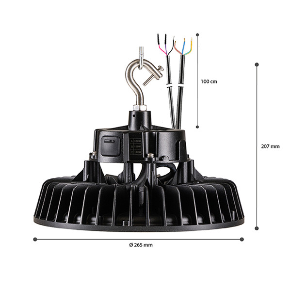 123led LED High Bay lamp 200W | 3000-4000-5000K | 0-10V | 30.000 lumen | IP65 | Lumileds  LDR06735 - 6