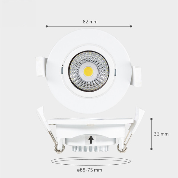 123led LED Inbouwspot | Rond | Ø 8.2 cm | 2700-4000-6000K | Dimbaar |  3.5W  LDR06810 - 6