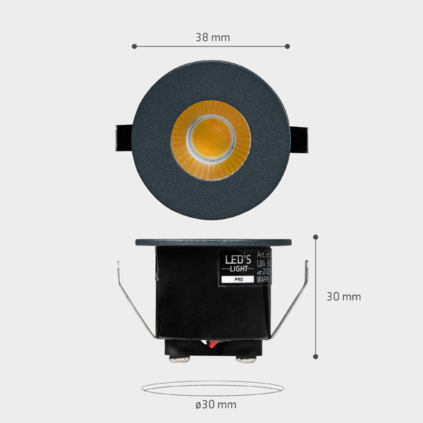 123led LED Mini inbouwspot | Rond | Ø 38mm | 1800-2700K | Dimbaar | 3W  LDR06808 - 7