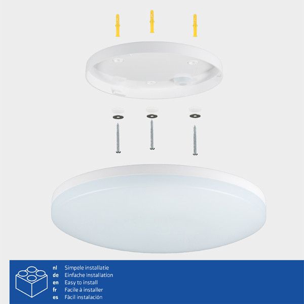 123led LED Plafondlamp | Rond | Ø 25 cm | 3000-4000-6000K | 1440 lumen | IP54 | 8W | Wit LDR06804 - 5