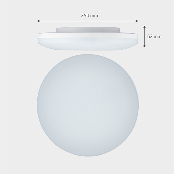 123led LED Plafondlamp | Rond | Ø 25 cm | 3000-4000-6000K | 1440 lumen | IP54 | 8W | Wit LDR06804 - 7