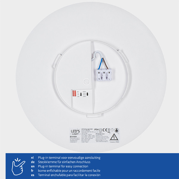 123led LED Plafondlamp | Rond | Ø 30 cm | 3000-4000-6000K | 2880 lumen | IP54 | 16W | Wit LDR06806 - 4