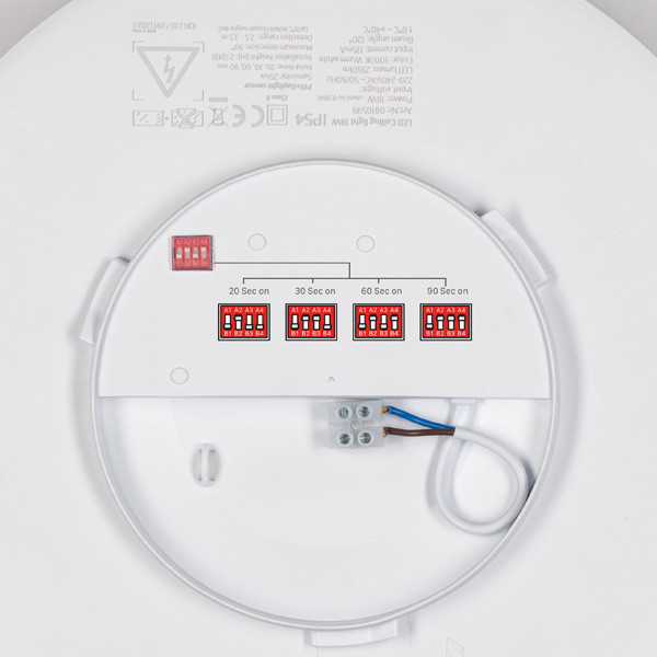 123led LED Plafondlamp | Rond | Ø 3 cm | 3000K | 2160 lumen | IP54 | 18W | Wit LDR06786 - 2