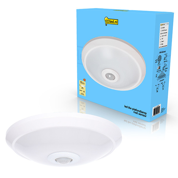 123led LED Plafondlamp met sensor | Ø 24 cm | 3000K | 680 lumen | IP20 | 8W  LDR02027 - 1