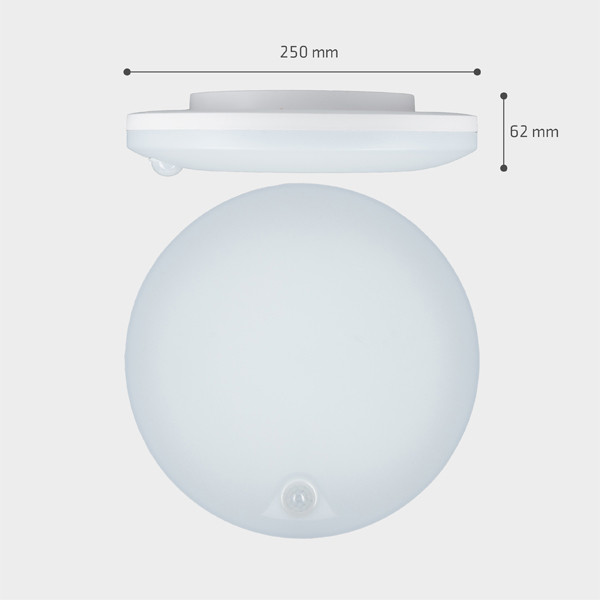 123led LED Plafondlamp met sensor | Ø 25 cm | 3000-4000-6000K | 1440 lumen | IP54 | 8W  LDR06805 - 7