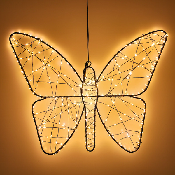 LED Vlinder | 40 x 32 cm | Extra warm wit & twinkle | 330 lampjes | Zwart LDR07390 - 2