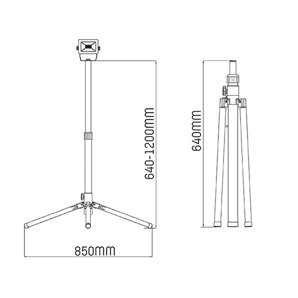 123led LED bouwlamp op statief 120 cm | 4000K | 1700 lumen | IP54 | 20W  LDR06718 - 7