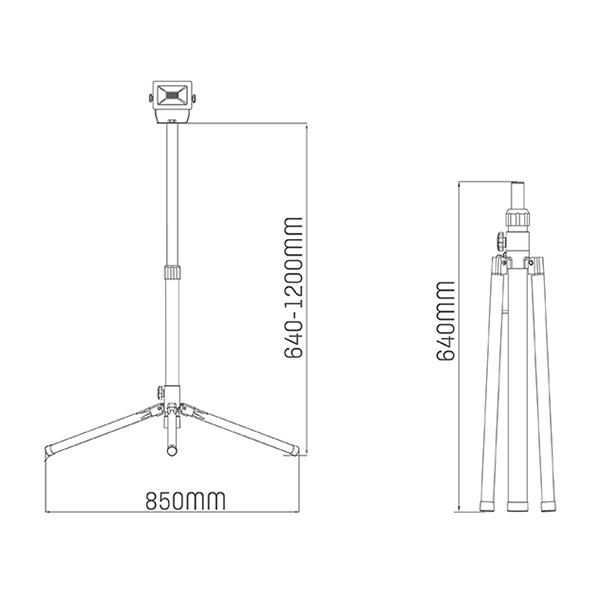 123led LED bouwlamp op statief 120 cm | 4000K | 2550 lumen | IP54 | 30W  LDR06719 - 7