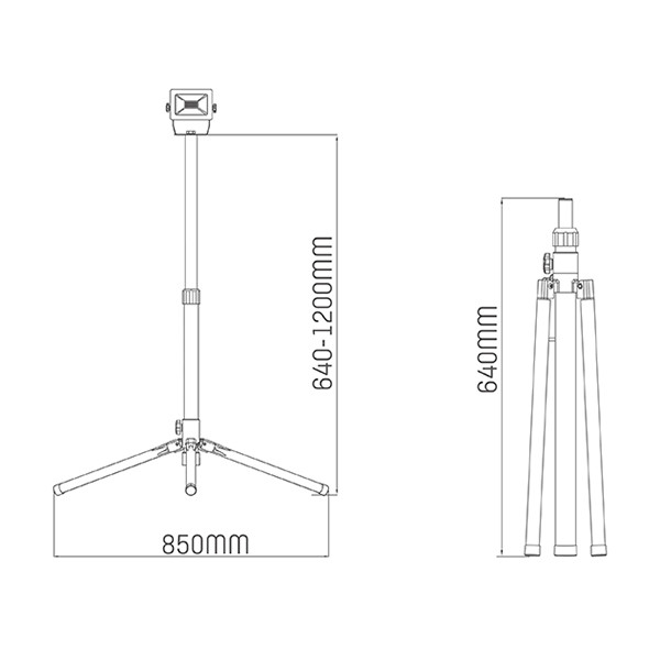 123led LED bouwlamp op statief 120 cm | 4000K | 4250 lumen | IP54 | 50W  LDR06721 - 7