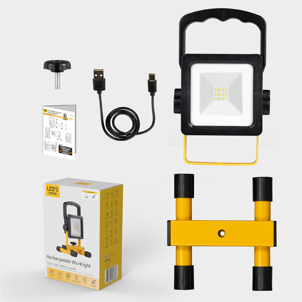 123led LED bouwlamp oplaadbaar | 6500K | 700 lumen | IP54 | 7W  LDR06794 - 7
