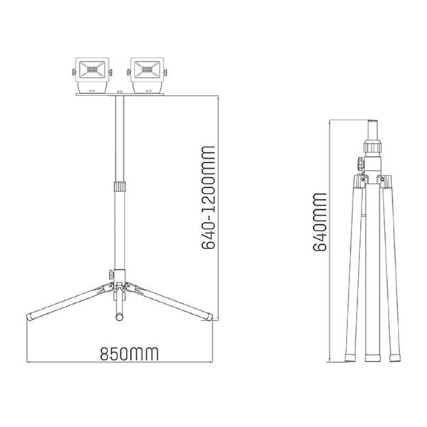 123led LED bouwlampen op statief 120 cm | 4000K | 5100 lumen | IP54 | 2x 30W  LDR06722 - 7