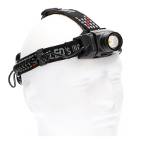123led LED hoofdlamp op batterijen | 3 lichtstanden | 3x AA | 400 lumen | IP44 | Zwart  LDR06261