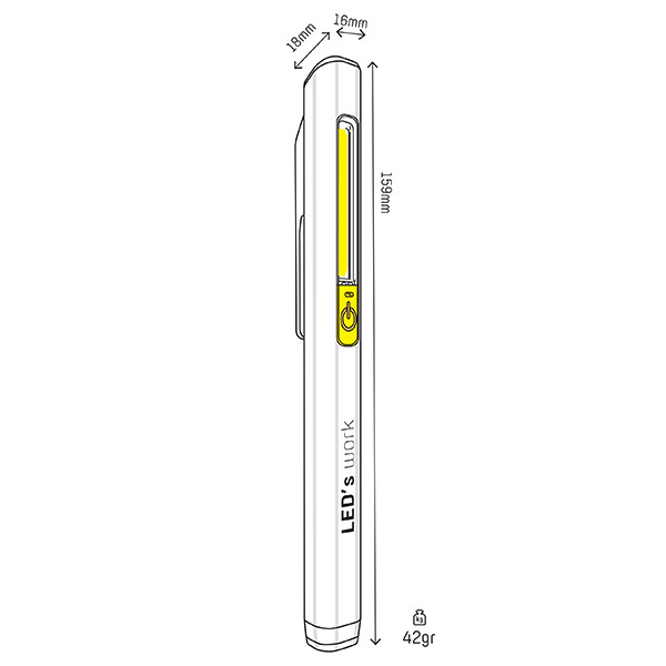 123led LED inspectielamp oplaadbaar | 5000K | 150 lumen | IP20 | 1.5W  LDR06743 - 7