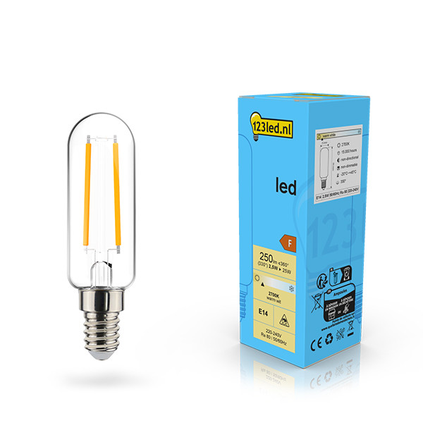 123led LED lamp E14 | Buis T25 | Filament | 2700K | 2.5W (25W) LDR02124 - 1