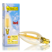 123led LED lamp E14 | Kaars B35 | Filament | Goud | 2200K | Dimbaar | 4.1W (32W)