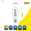 123led LED lamp E14 | Kaars C35 | Dim to Warm | Filament | 2200-2700K | Dimbaar | 4.5W (40W)  LDR02074 - 2