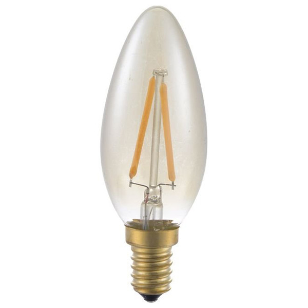 123led LED lamp E14 | Kaars C35 | Filament | Goud | 2200K | Dimbaar | 2W (11W)  LDR09278 - 1
