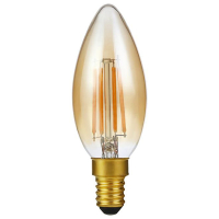 123led LED lamp E14 | Kaars C35 | Filament | Goud | 2200K | Dimbaar | 4W (25W)  LDR09280