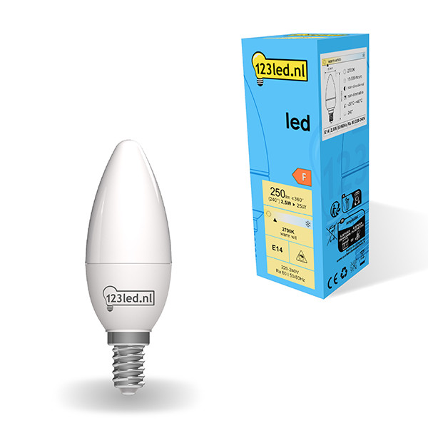 123led LED lamp E14 | Kaars C35 | Mat | 2700K | 2.5W (25W)  LDR01850 - 1