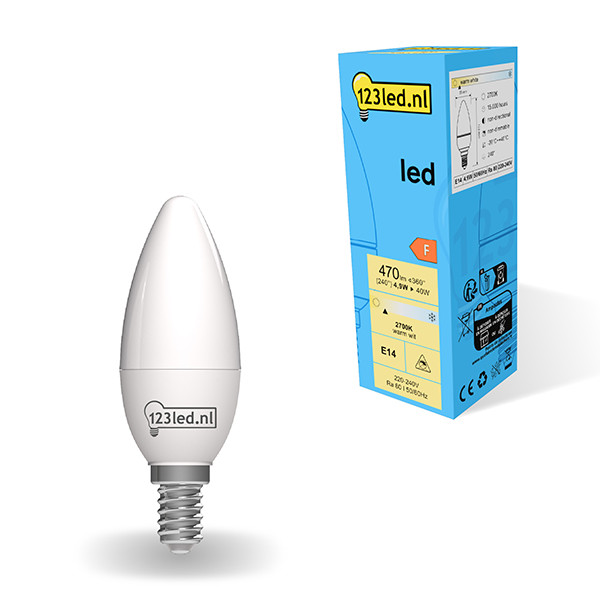 123led LED lamp E14 | Kaars C35 | Mat | 2700K | 4.9W (40W)  LDR01854 - 1