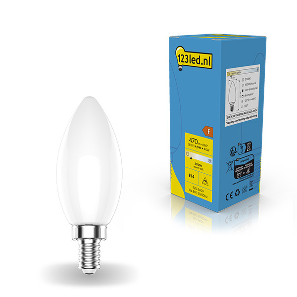 123led LED lamp E14 | Kaars C35 | Mat | 2700K | Dimbaar | 4.5W (40W)  LDR01866 - 1
