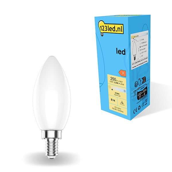123led LED lamp E14 | Kaars C35 | Mat | 2700K | Dimbaar | 2.5W (25W)  LDR01862 - 1