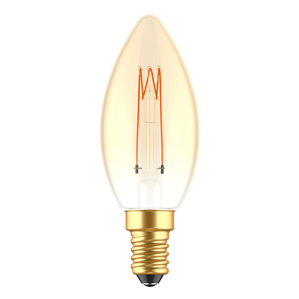 123led LED lamp E14 | Kaars C35 | Spiraal filament | Goud | 1800K | Dimbaar | 2.5W (15W)  LDR06491 - 1