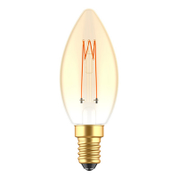 123led LED lamp E14 | Kaars C35 | Spiraal filament | Goud | 1800K | Dimbaar | 2.5W (15W)  LDR06491