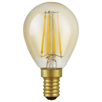 123led LED lamp E14 | Kogel G45 | Filament | Goud | 2200K | Dimbaar | 4.7W (40W)  LDR09306