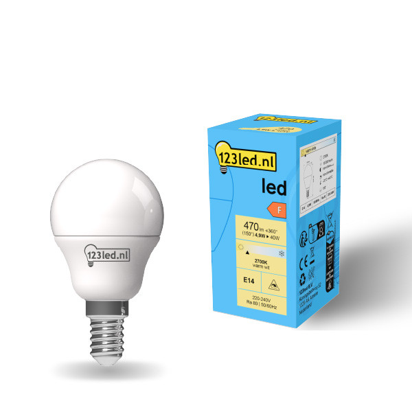 123led LED lamp E14 | Kogel G45 | Mat | 2700K | 4.9W (40W)  LDR01900 - 1