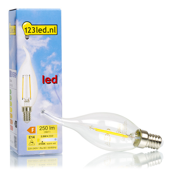 123led LED lamp E14 | Sierkaars | Filament | Helder | 2700K | Dimbaar | 2.8W (25W)  LDR01658 - 1