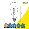 123led LED lamp E27 | Edison ST64 | Filament | 2200-2700K | Dim to warm | 7W (60W) LDR02118 - 2