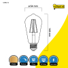 123led LED lamp E27 | Edison ST64 | Filament | 2700K | Dimbaar | 7W (60W)  LDR02114 - 2