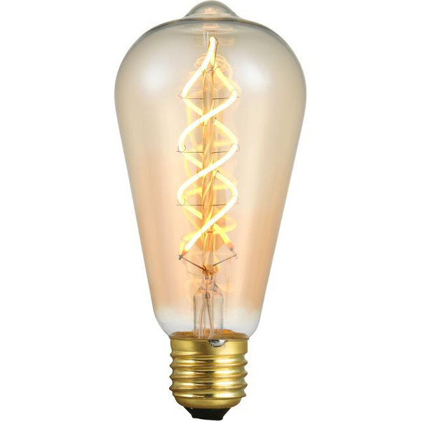 123led LED lamp E27 | Edison ST64 | Filament | Goud | 2000K | Dimbaar | 5W (30W) LDR06305 - 1